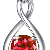 Ruby Infinity Pendant Necklace | White Gold
