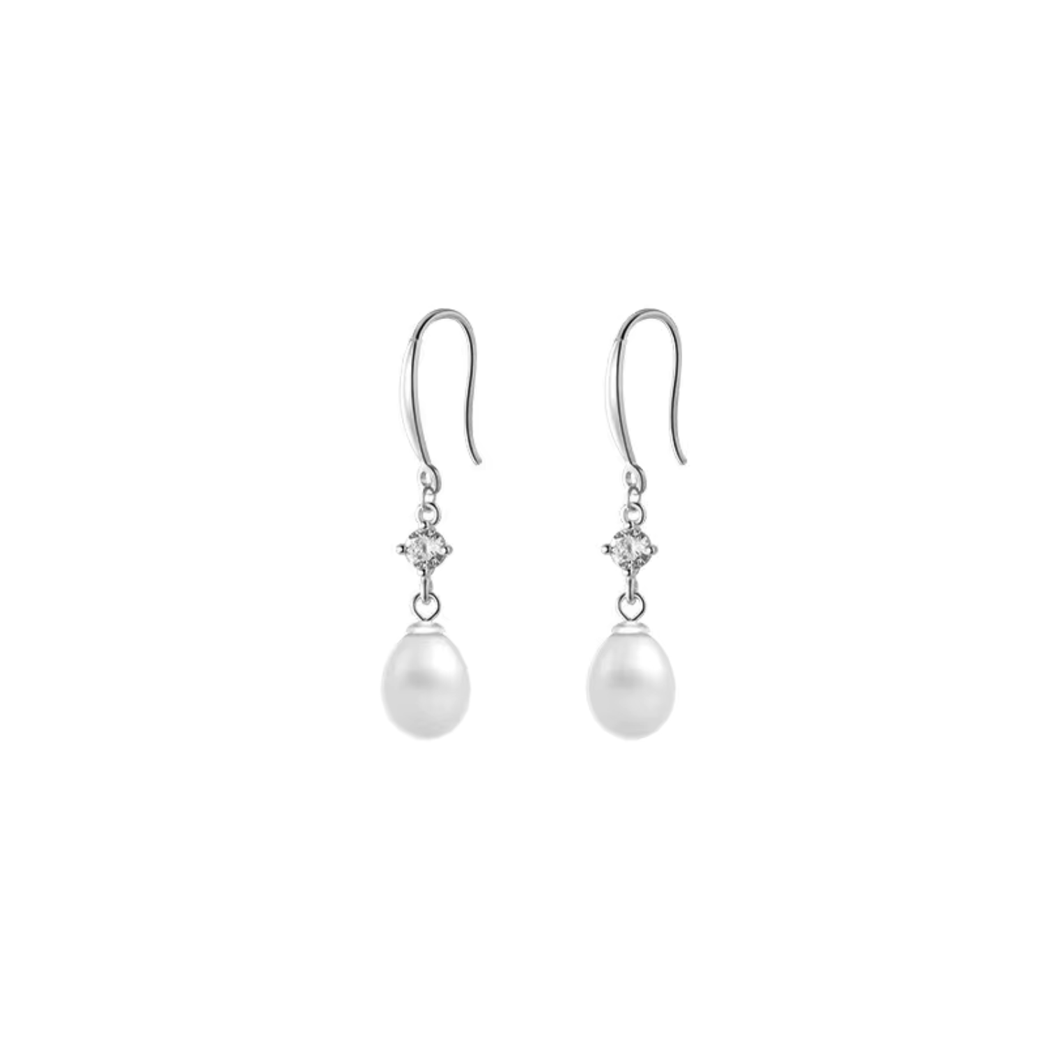 Baroque Pearl Zircon Stud Earrings