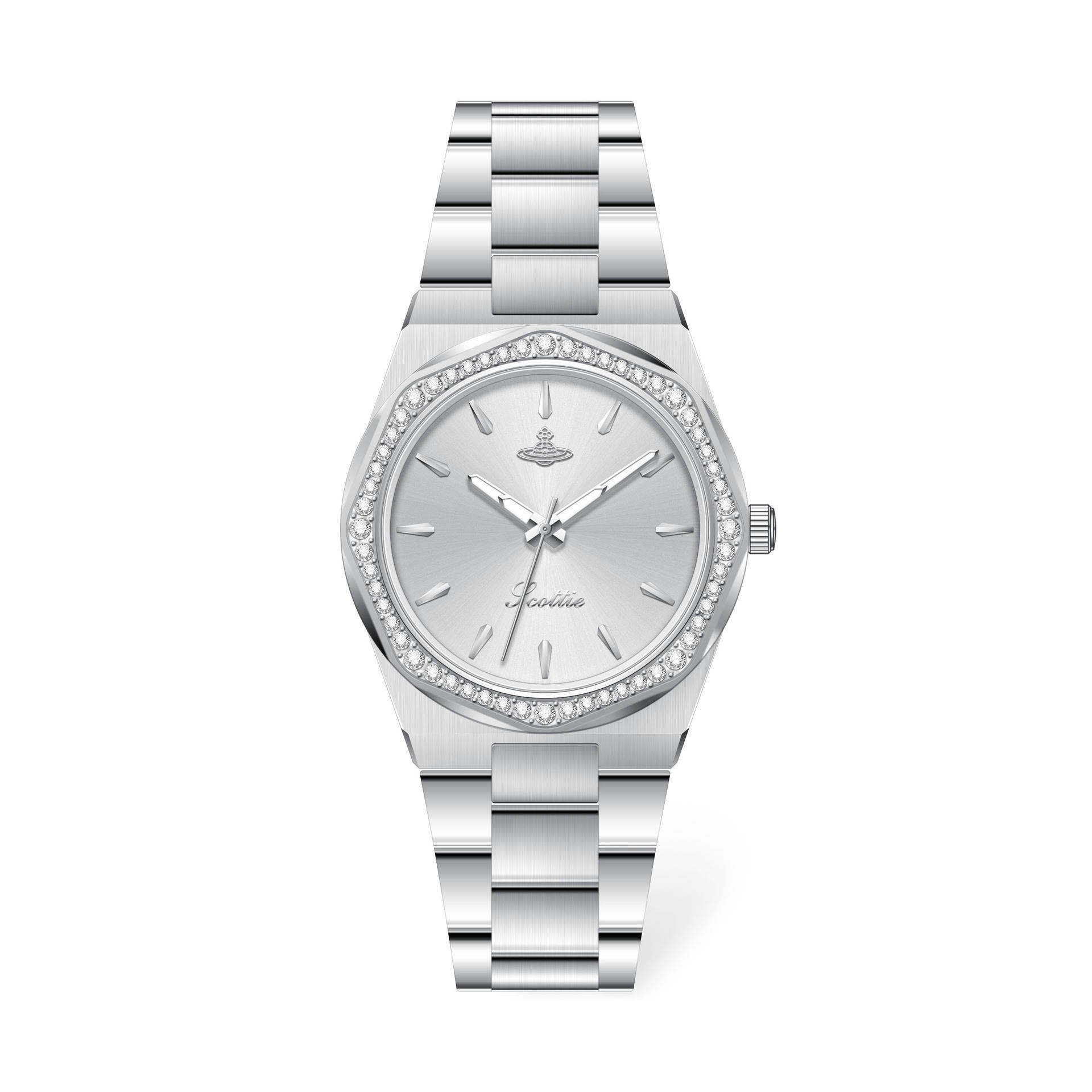 Stainless Octagonal Diamond Dainty Watch