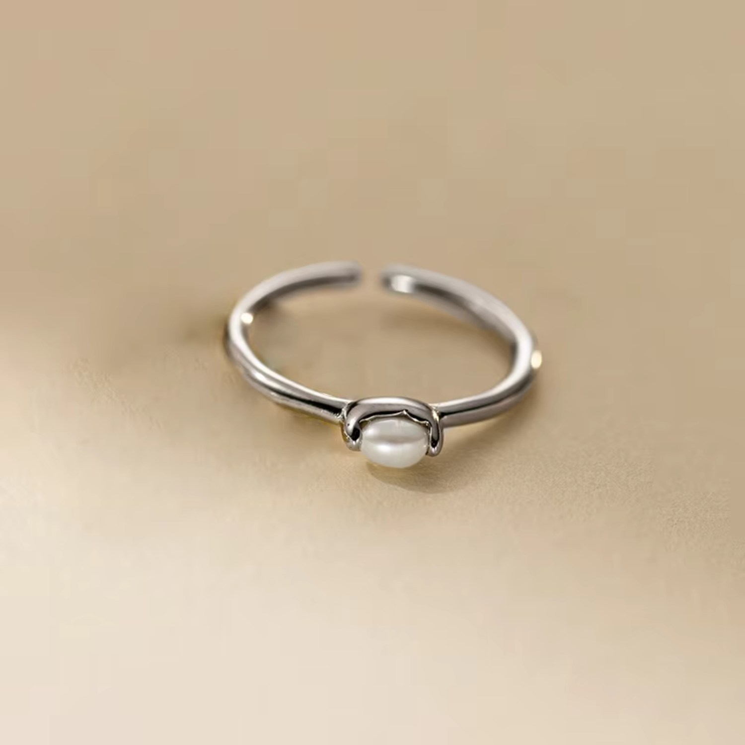Open Baroque Pearl Ring